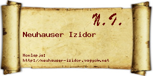Neuhauser Izidor névjegykártya
